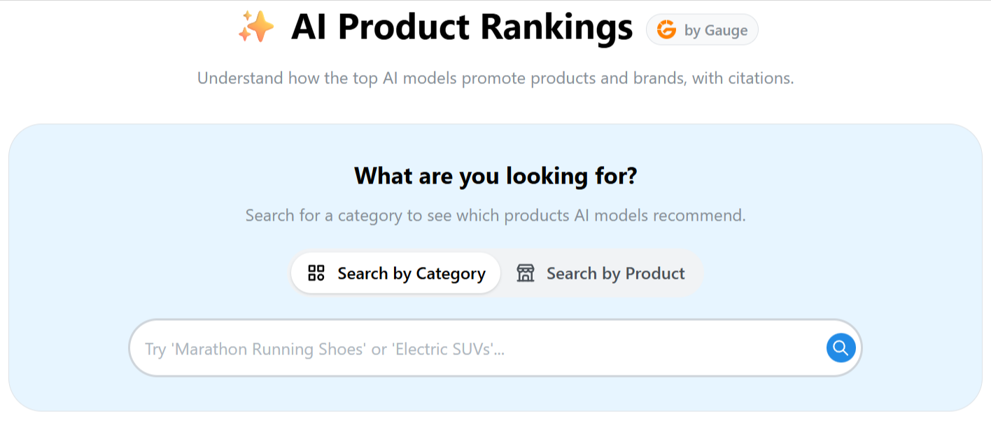 ProductRank.ai product ranking dashboard screenshot