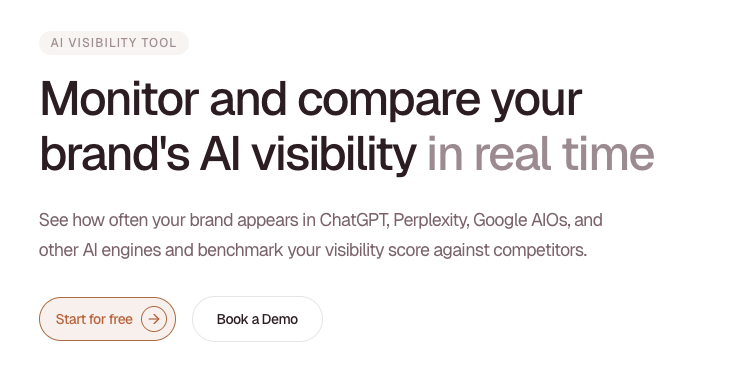 Searchable AI visibility platform dashboard screenshot