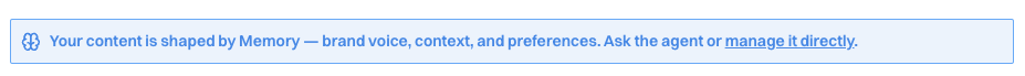 Banner noting content is shaped by Ask Gauge's memory